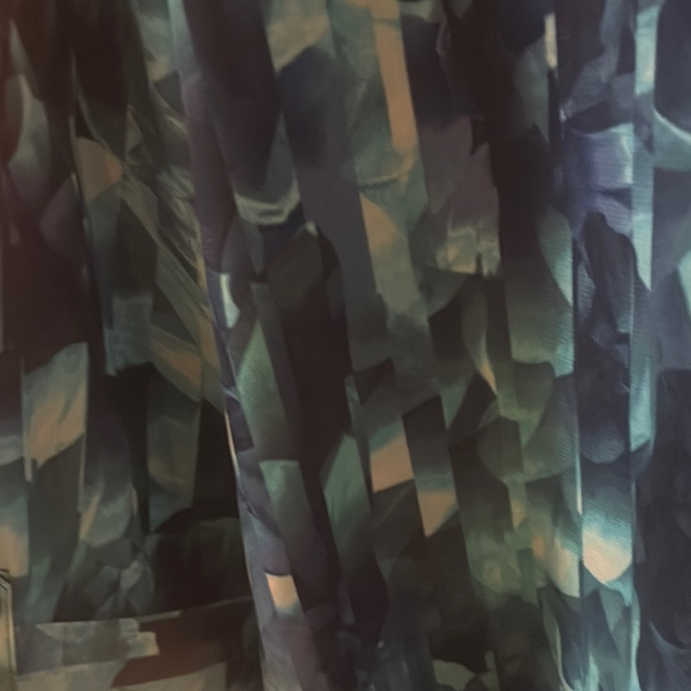 Catherines Teal and Navy Patterned Blouse - Picture 5 of 6